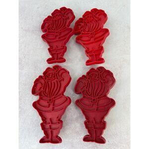 Vintage Santa Clause with toy‎ bag cookie cutters Lot of 4
